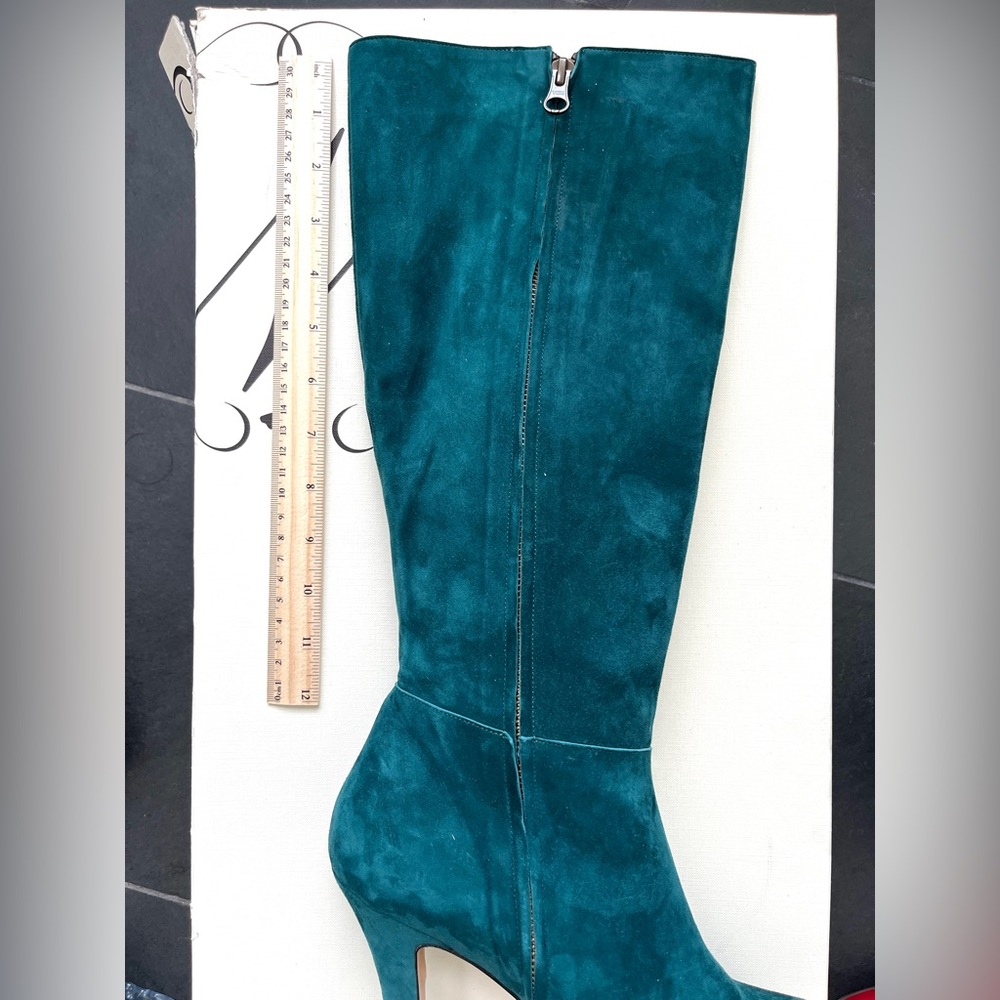 Anthropologie Knee High Lenora teal suede boot, Delia size 40 euro or 9 USA - Picture 16 of 16